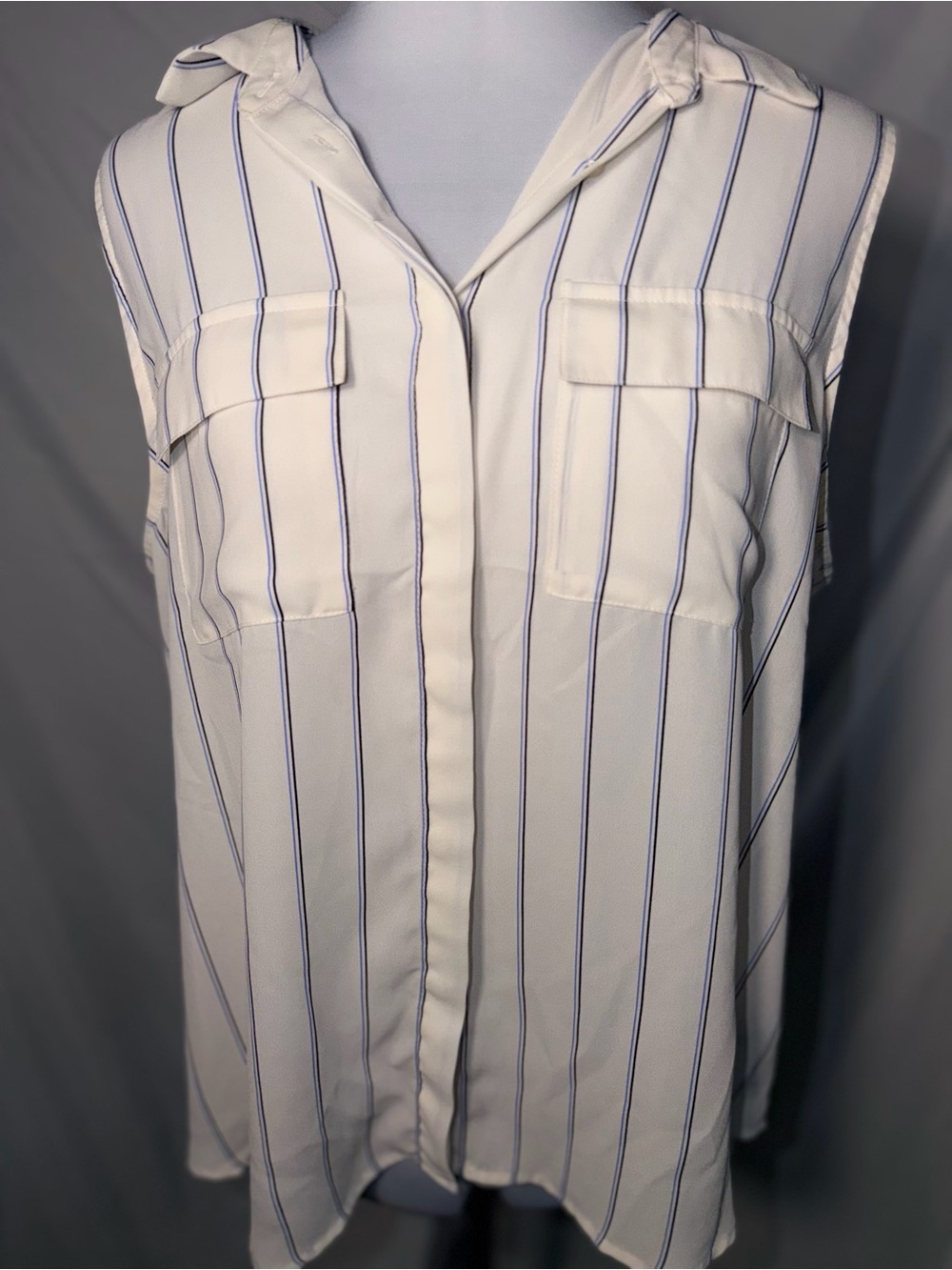 Who What Wear sleeveless striped blouse